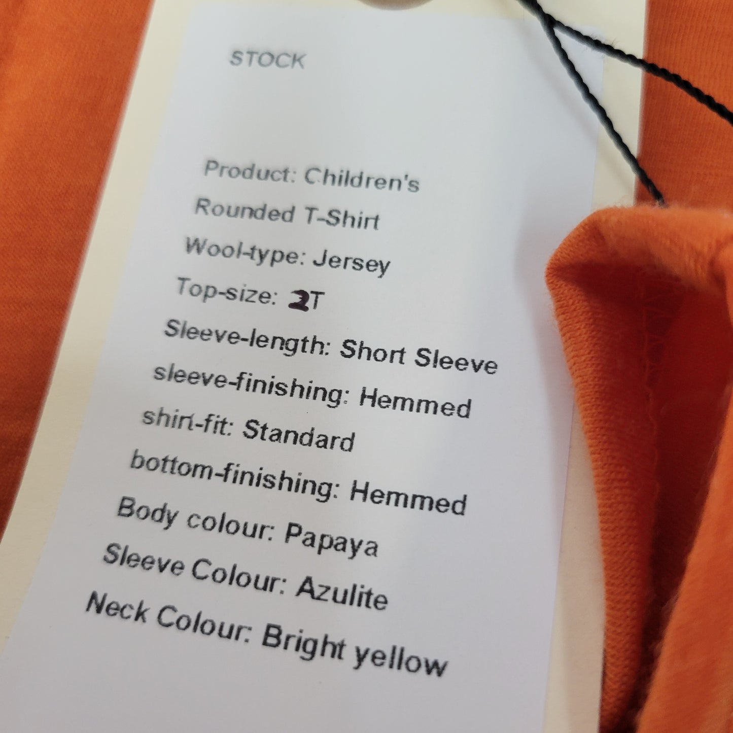 Raglan Tee Toddler 2T Jersey Papaya, Azulite, & Bright Yellow