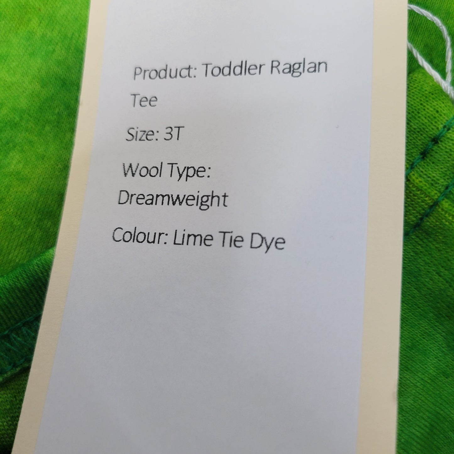 Raglan Tee Toddler 3T Dreamweight Lime Punch