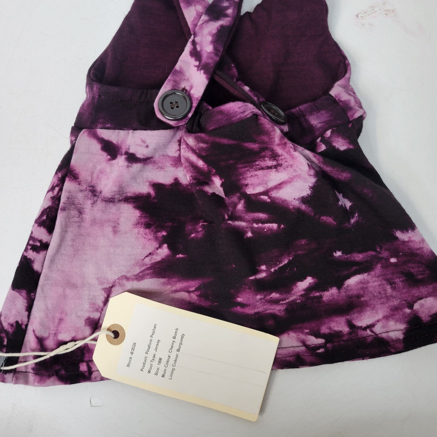 Pinafore Peplum 18M Jersey Cherry Bomb & Burgundy