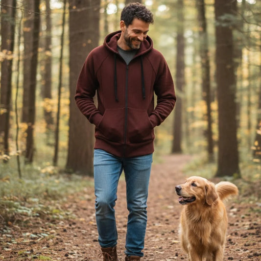 Sudadera con capucha y cremallera para hombre