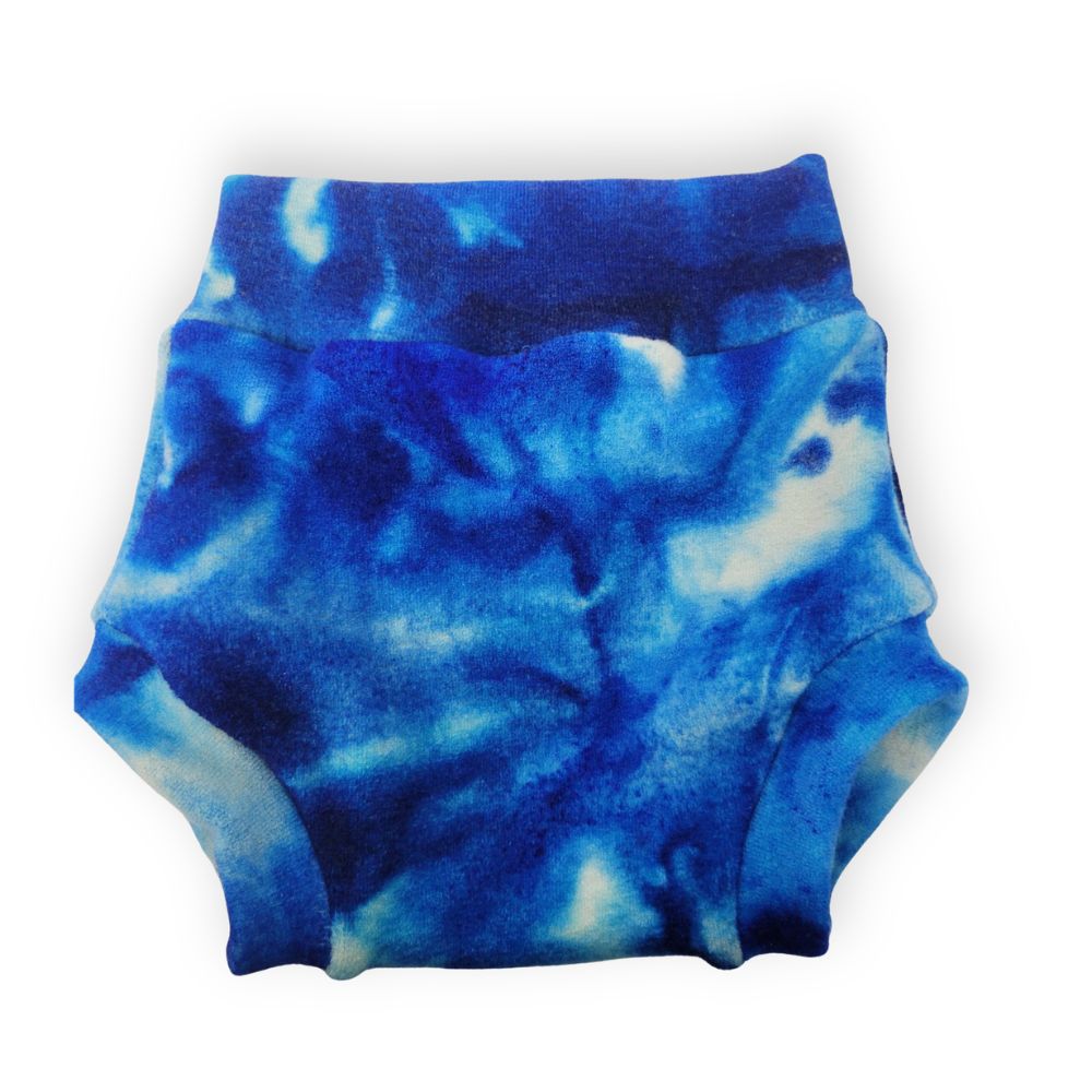 Traditional Large Brushed Knit Blue Tie Dye