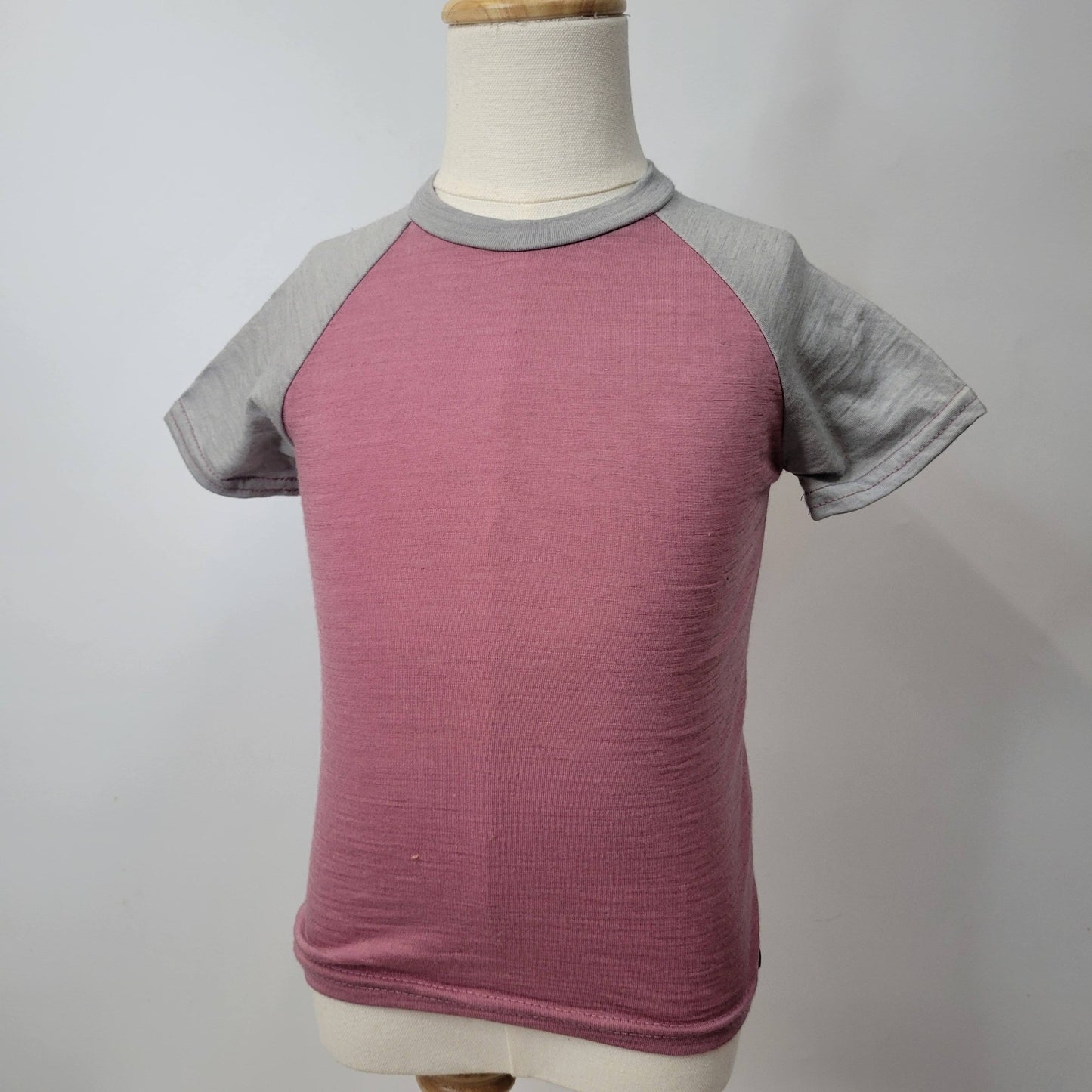 Raglan Tee Baby 12M Jersey Pink & Grey