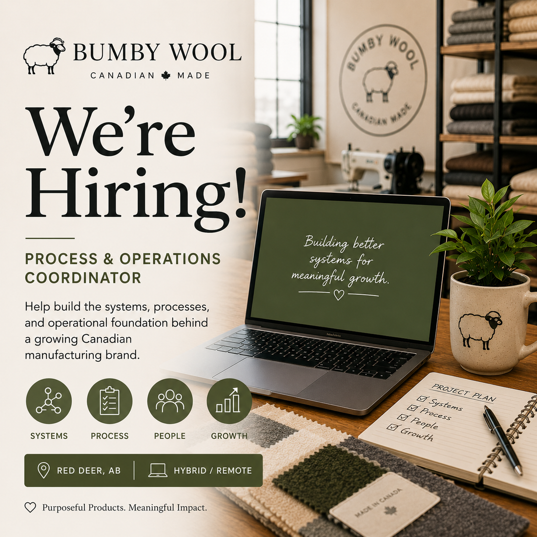 Careers at Bumby Wool: Process & Operations Coordinator