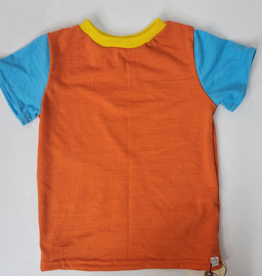 Raglan Tee Toddler 2T Jersey Papaya, Azulite, & Bright Yellow
