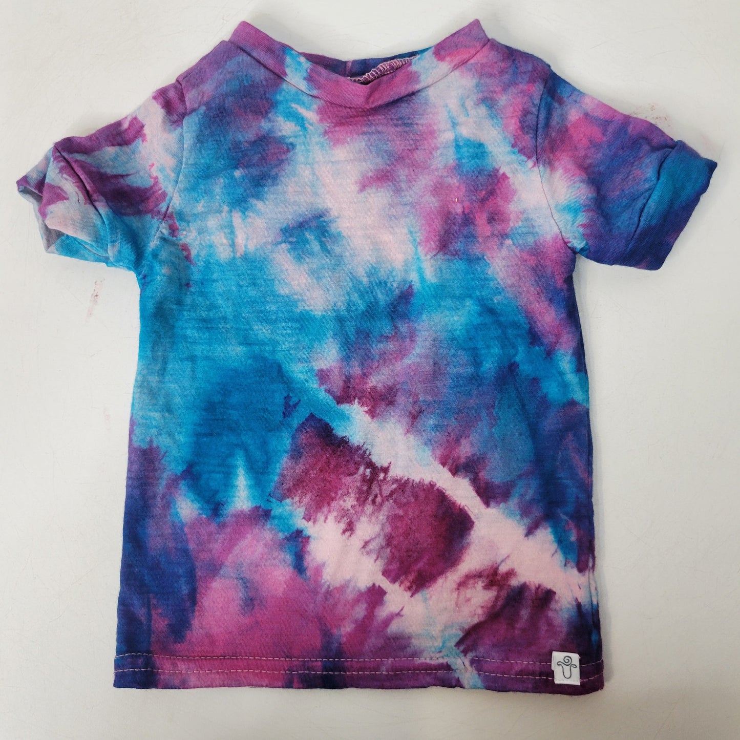 Raglan Tee Baby 6M Jersey Pink/Teal Tie Dye