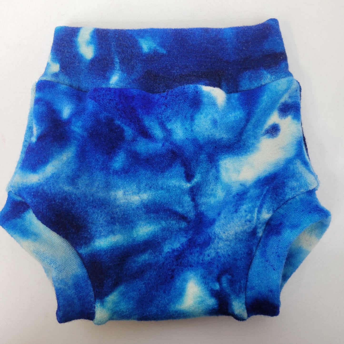 Traditional Large Brushed Knit Blue Tie Dye