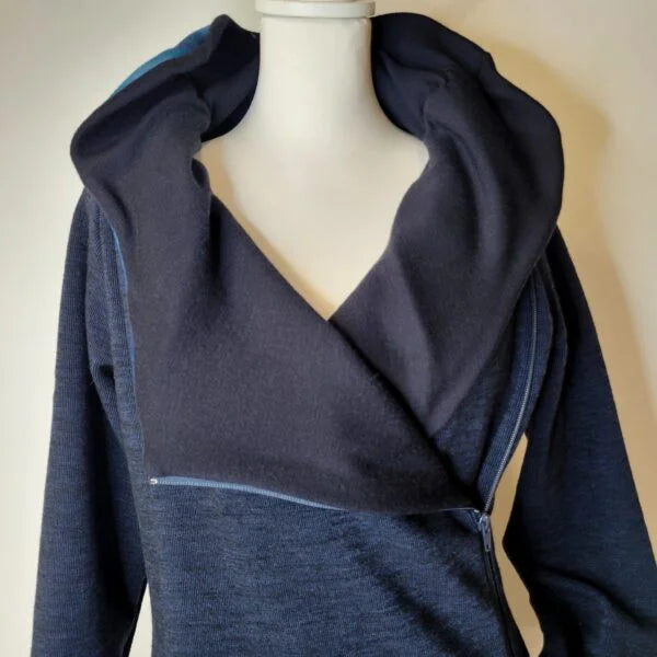 Zippered Asymmetrical Cascade Cardigan