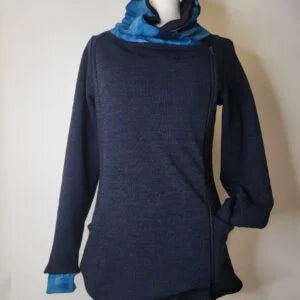 Zippered Asymmetrical Cascade Cardigan