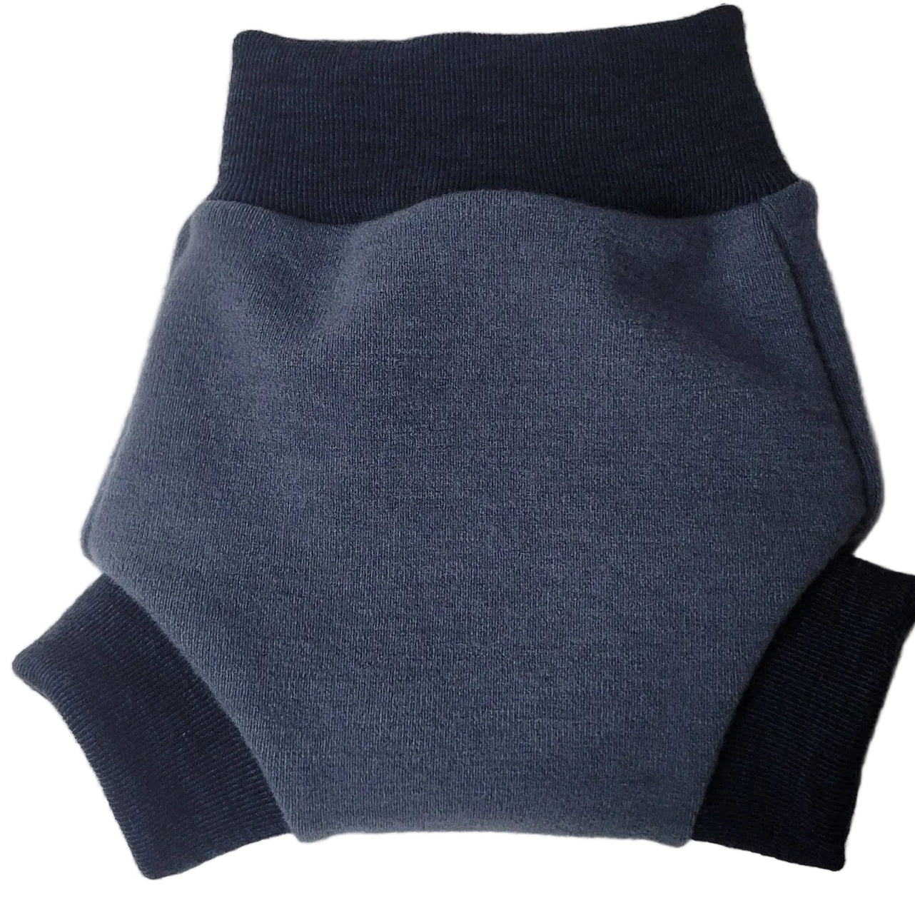 Pantalones cortos de mezclilla a rayas azul marino claros de largo medio