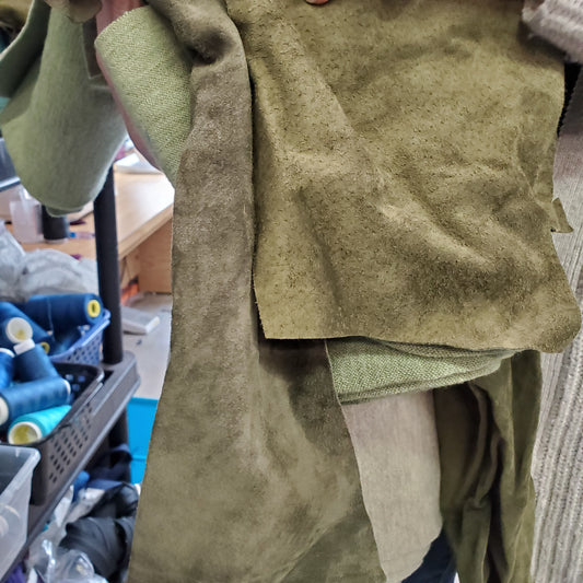 Leather scrap bags for slippers and more