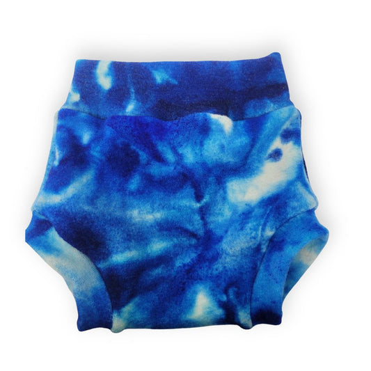 Traditional Large Brushed Knit Blue Tie Dye