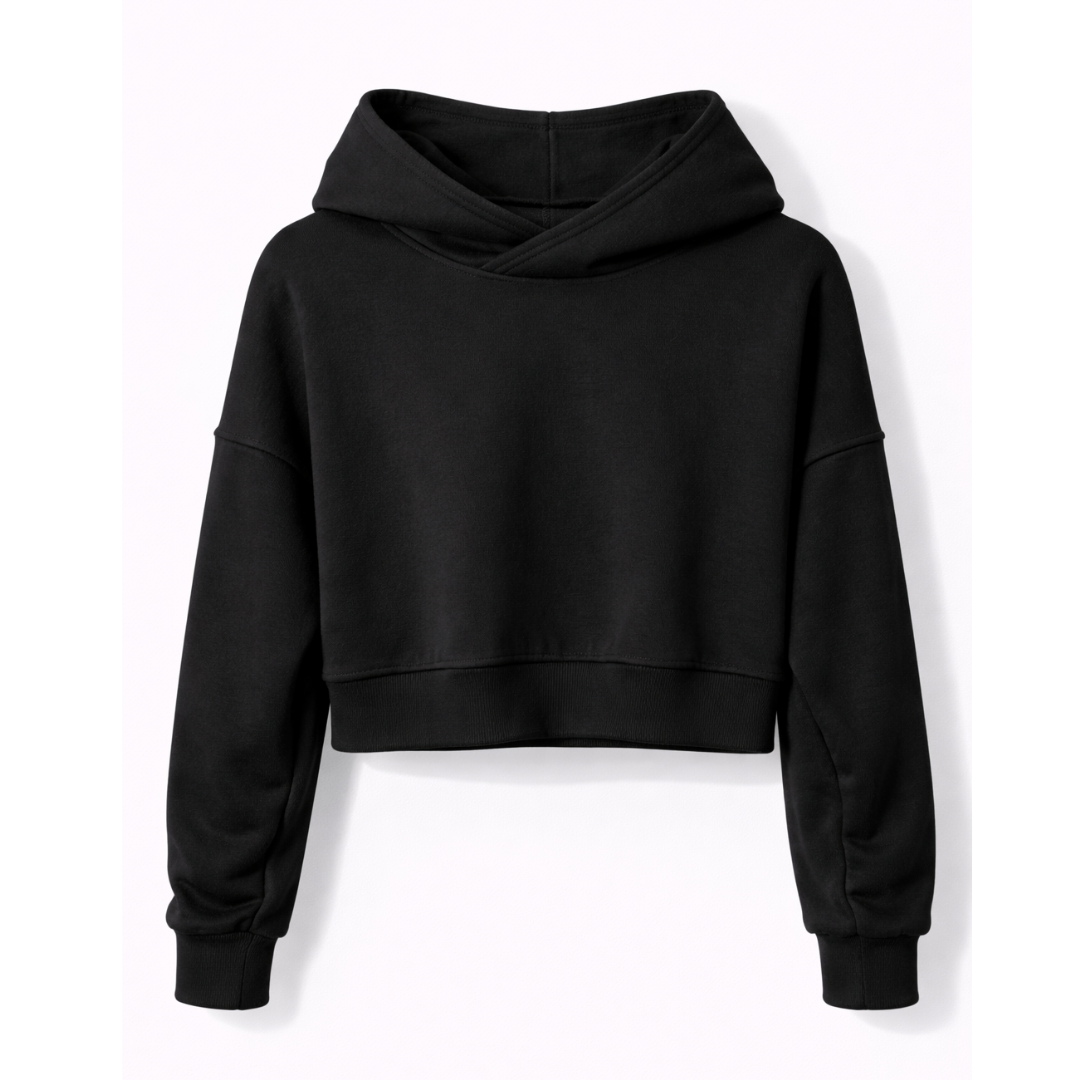 Sudadera con capucha corta holgada