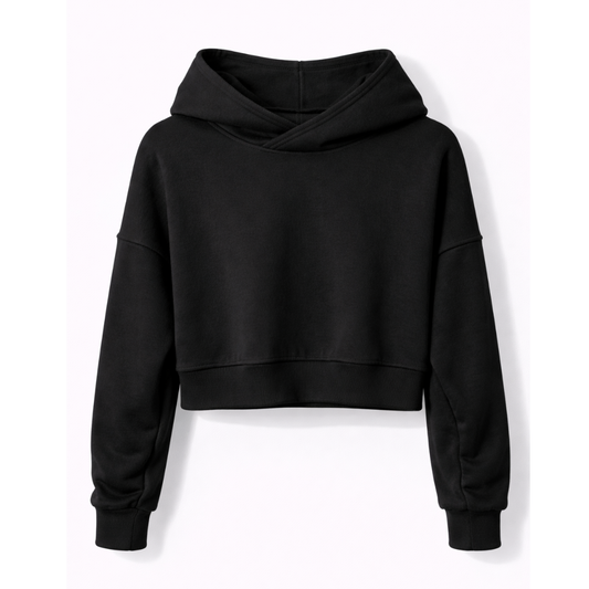 Sudadera con capucha corta holgada