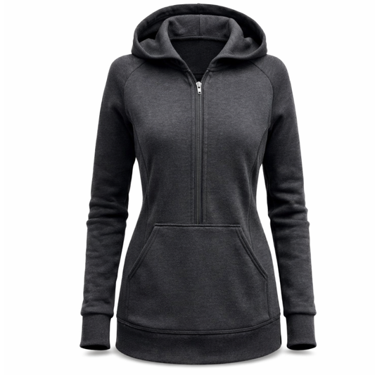 Sudadera con capucha de media cremallera