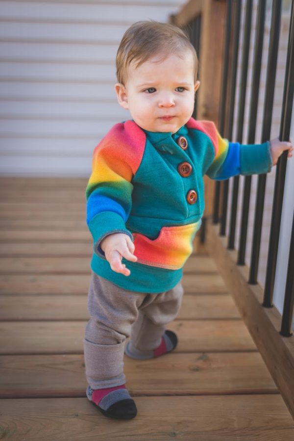 Rainbow dip parts henley baby