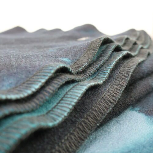 Blanket. Merino wool blanket. Multi coloured blue colour