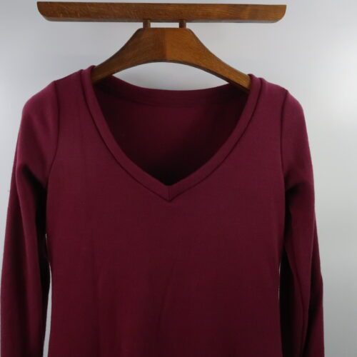Dreamweight woman's Shirt vneck 100% merino wool burgundy colour